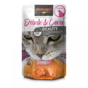 LEONARDO DRINK BEAUTY CHICKEN buljons kaķiem Vista 40g